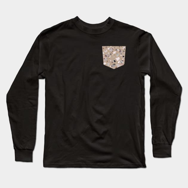 Pocket - terrazzo terracota Long Sleeve T-Shirt by ninoladesign